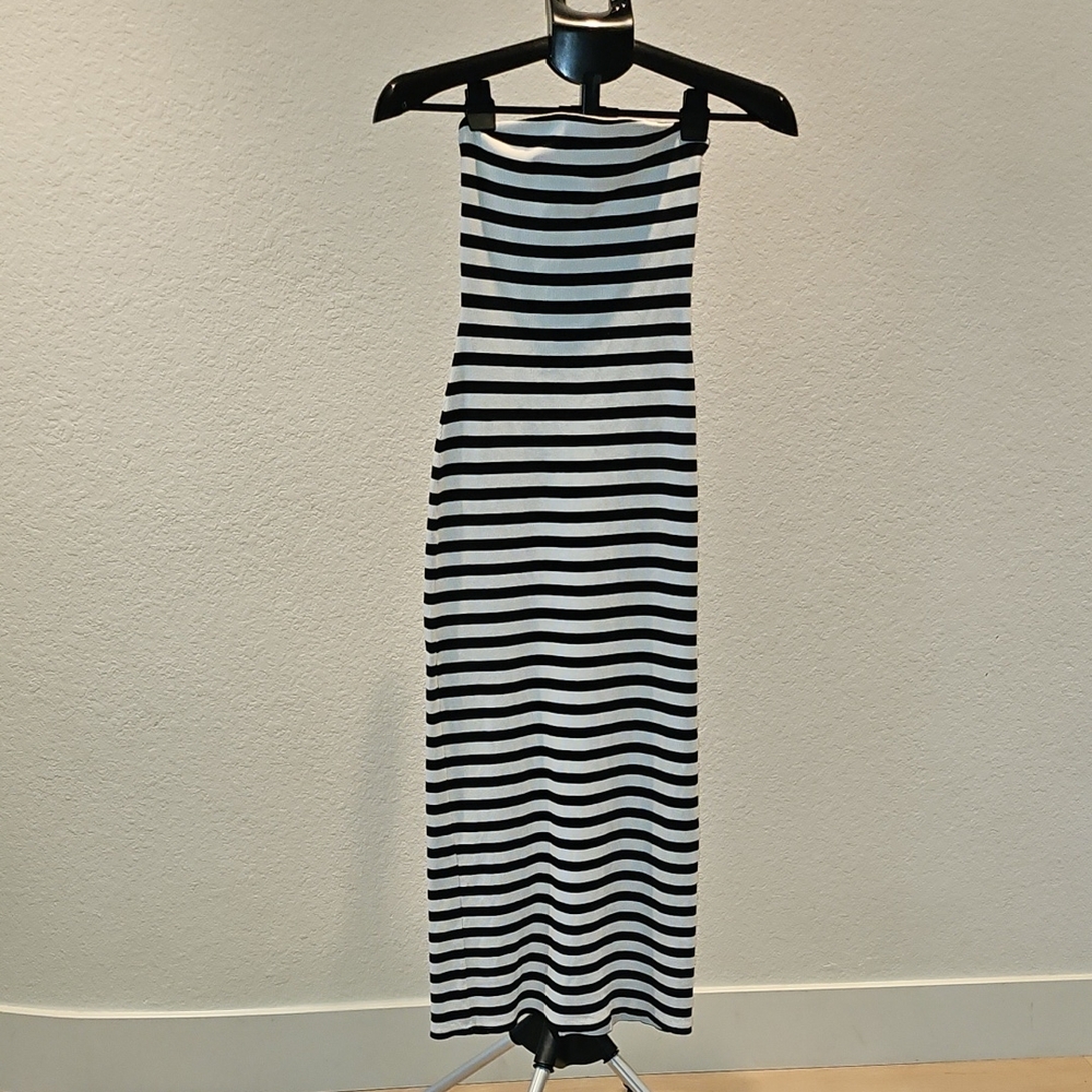 Black and White Striped Maxi Dress